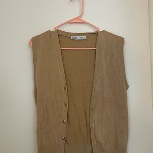 Zara Sweater Sleeveless Button Up